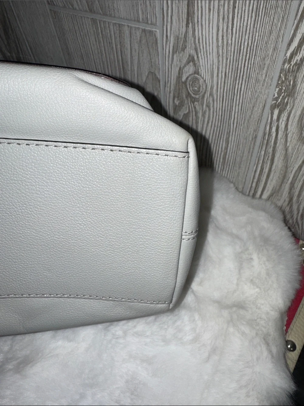 kate spade Allen Street Raquelle  light gray leather satchel with gold hardware